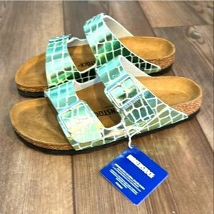 NWT Birkenstock Arizona BS Sandals Womens Size 6 Gator Gleam Mineral